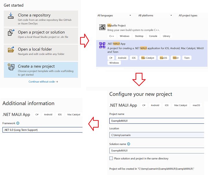 Create .Net MAUI App project