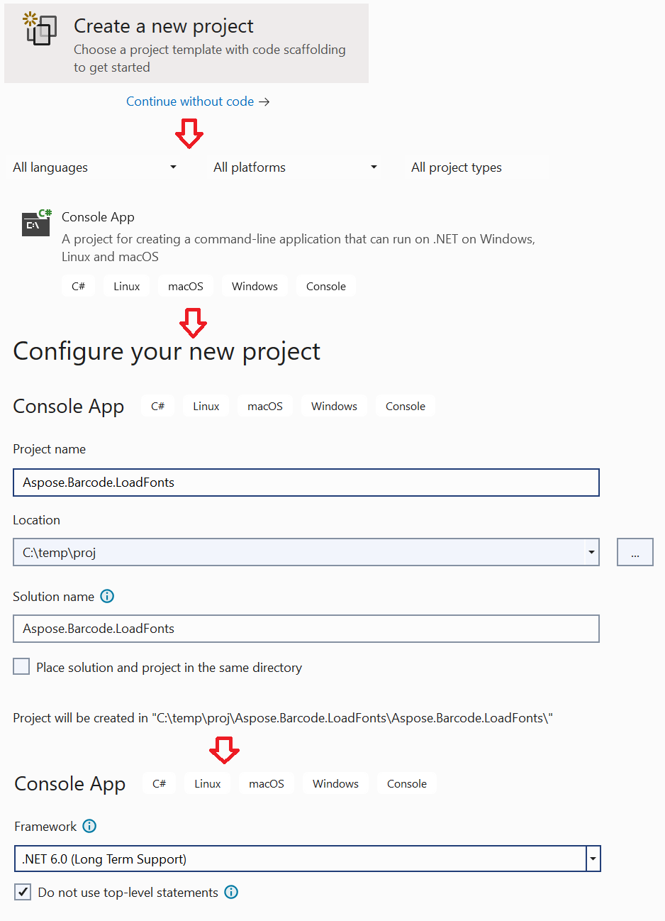 Create .Net console application