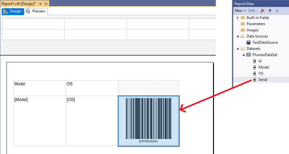 Add Serial field to BarcodeGenerator visual component