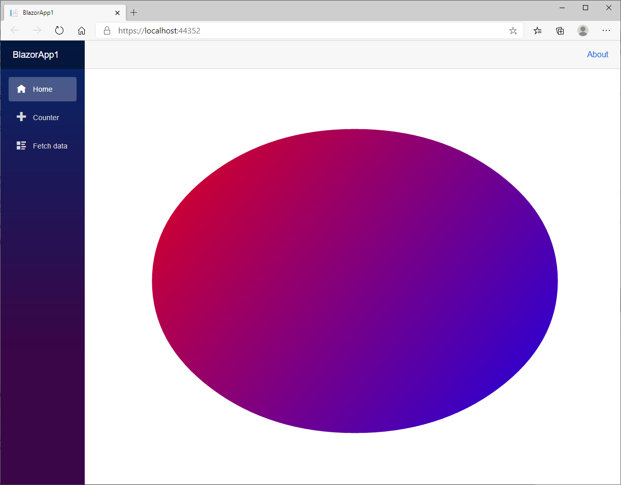 Linear gradient drawn in Blazor