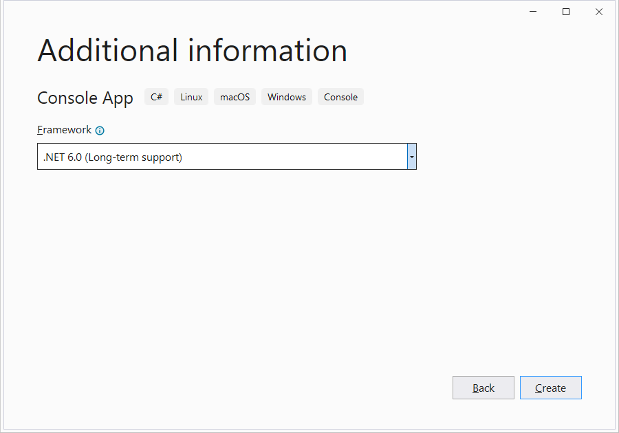 .NET 6 Console App project settings