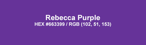 Texto “RebeccaPurple Color con códigos HEX y RGB”