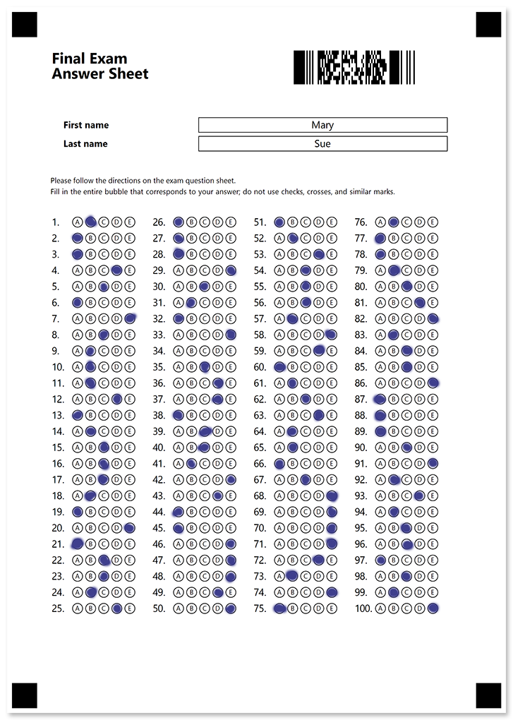 Filled form