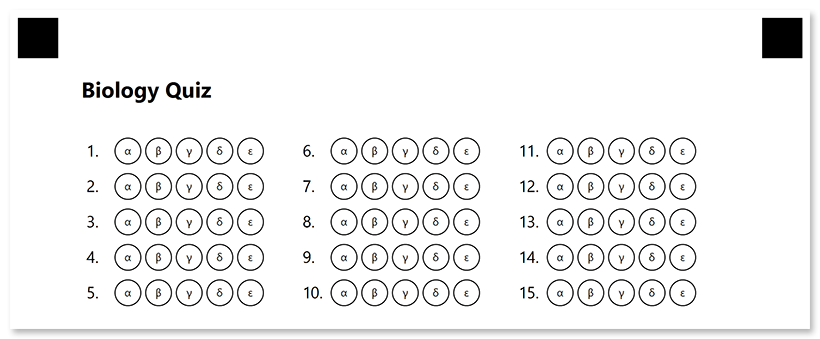 answer_sheet example