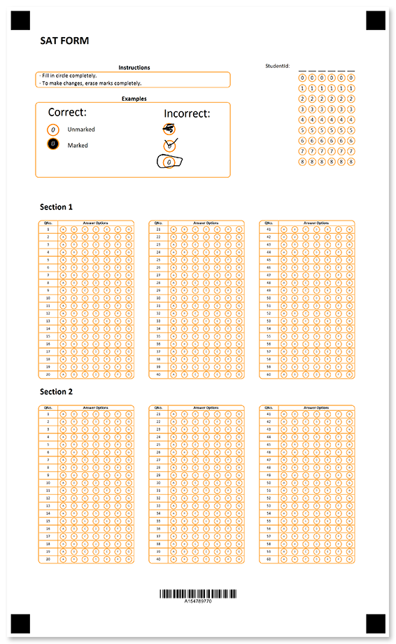 Grouped SAT Exam form template