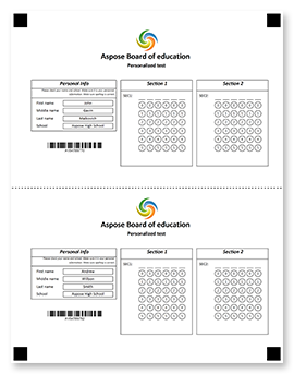 OMR form with horizontal tear line preview