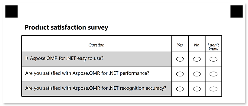 Product satisfaction survey