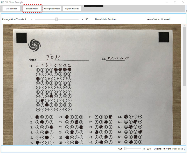 Selecting a form image for recognition