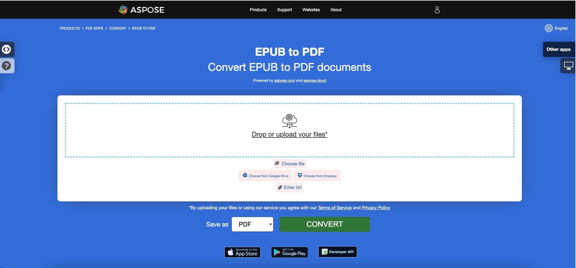 Aspose.PDF تحويل EPUB إلى PDF مع تطبيق مجاني