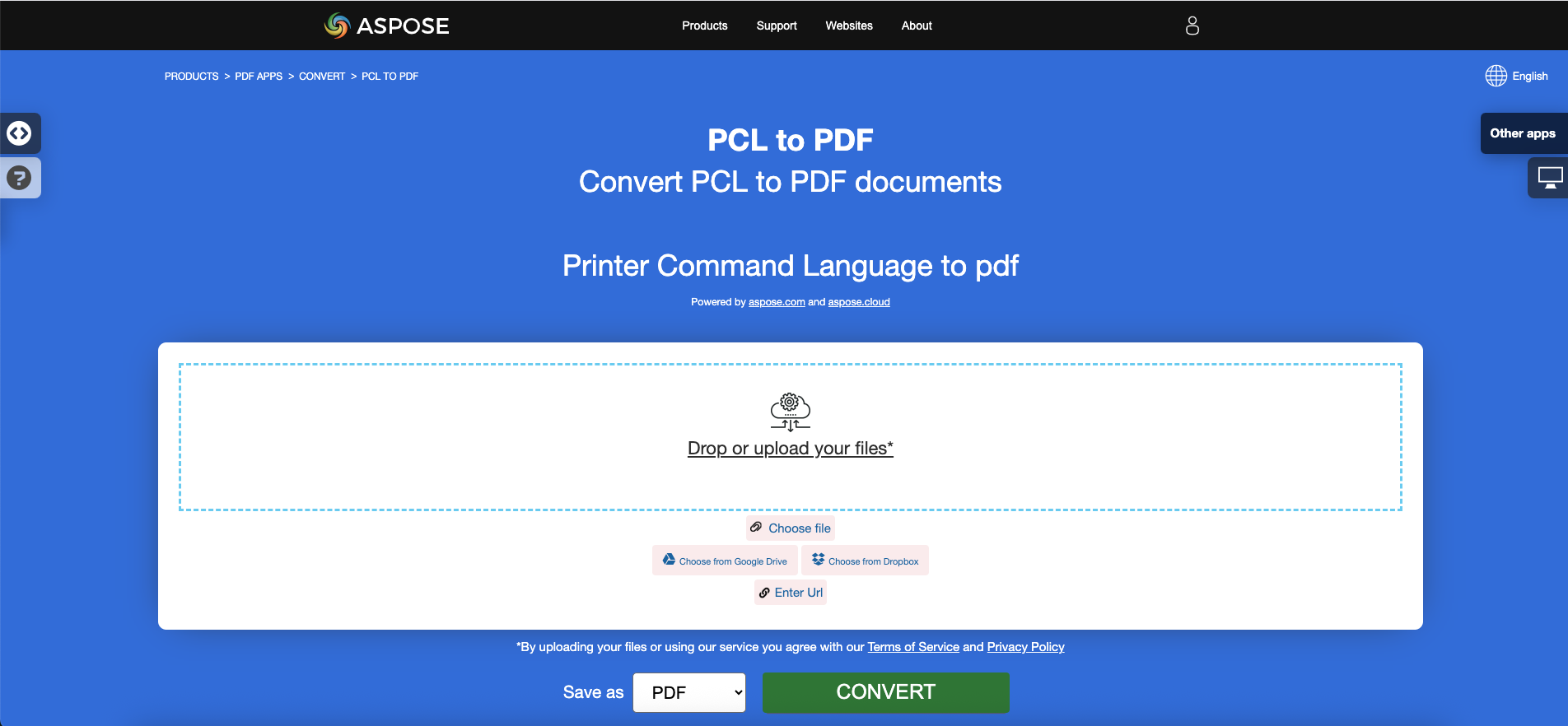 Aspose.PDF تحويل PCL إلى PDF مع تطبيق مجاني