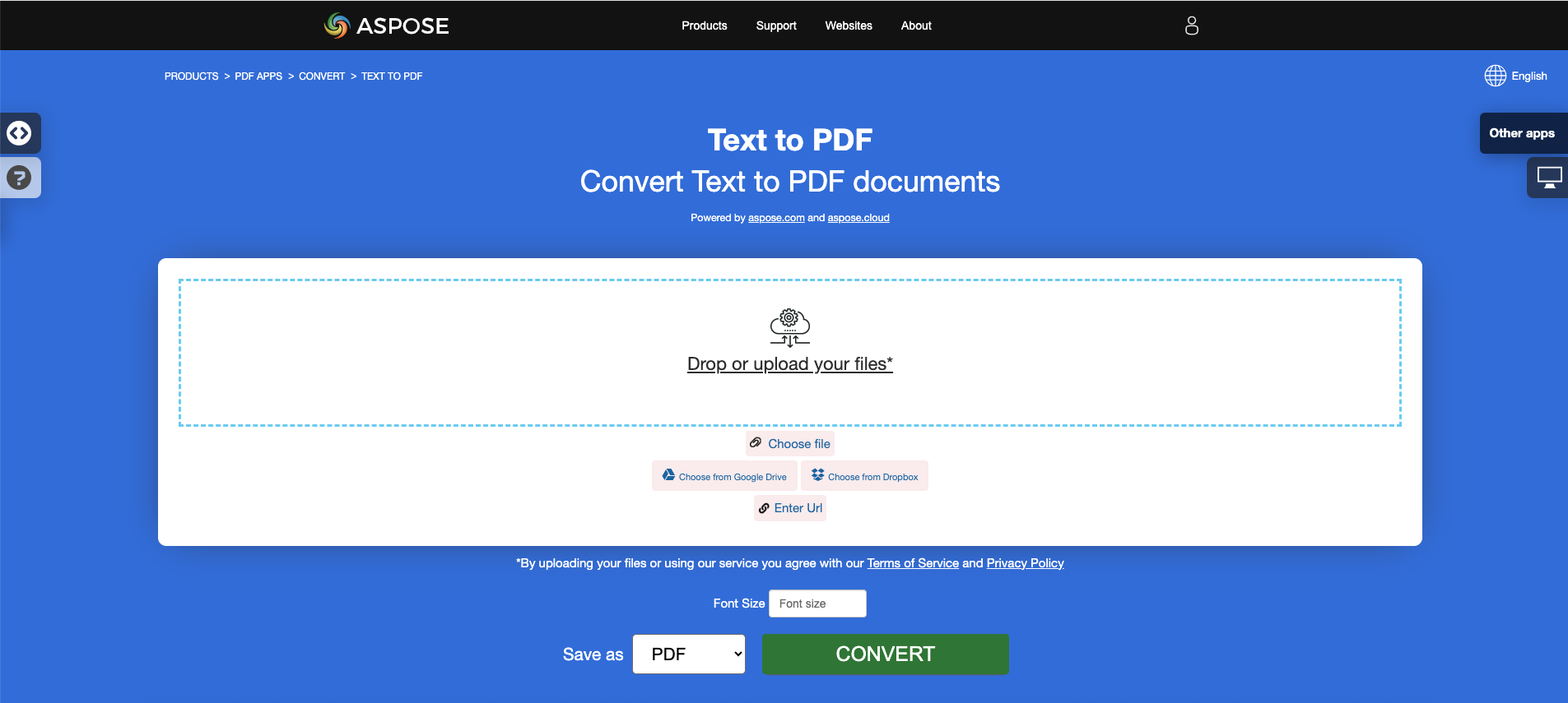 Aspose.PDF تحويل النص إلى PDF مع تطبيق مجاني