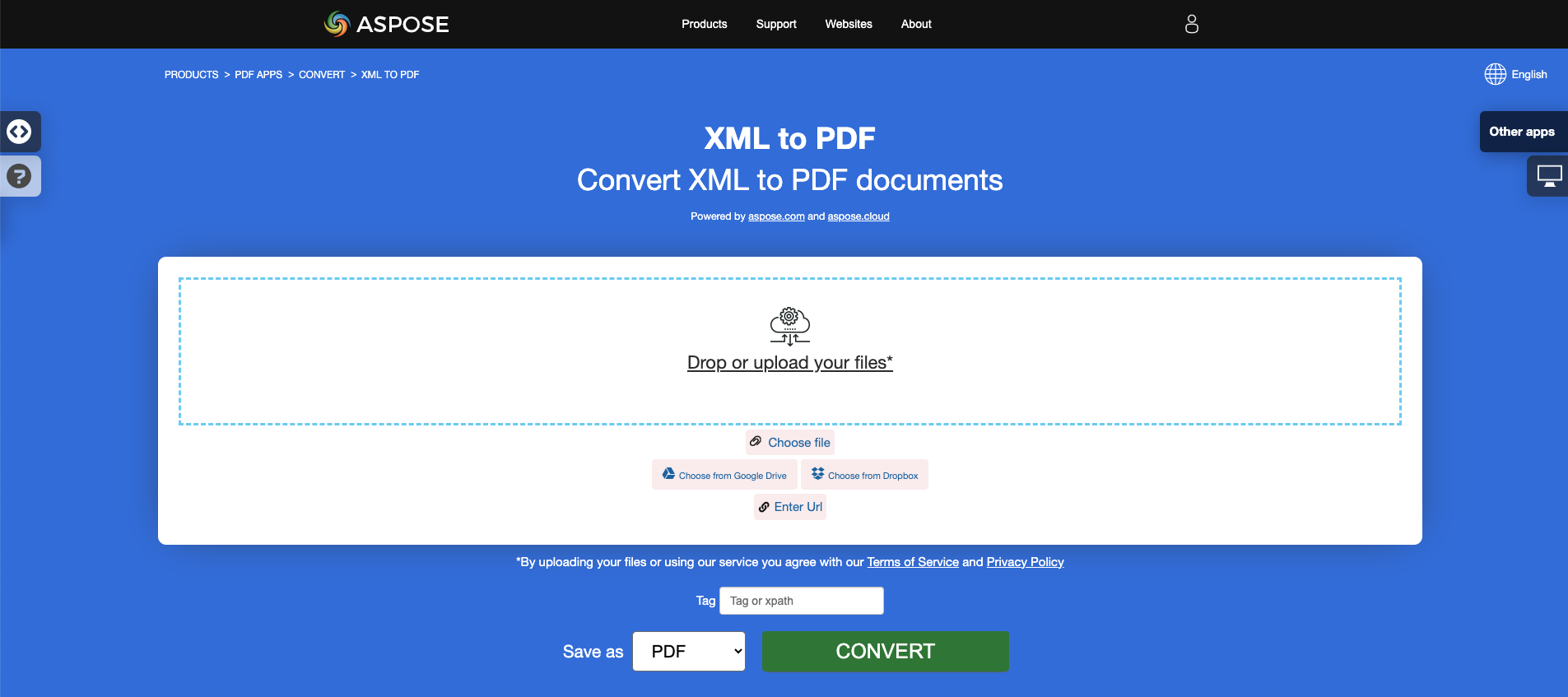 Aspose.PDF تحويل XML إلى PDF مع تطبيق مجاني