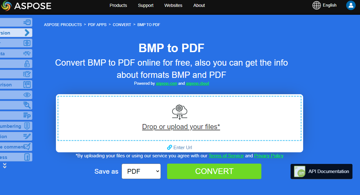 تحويل Aspose.PDF من BMP إلى PDF باستخدام التطبيق المجاني