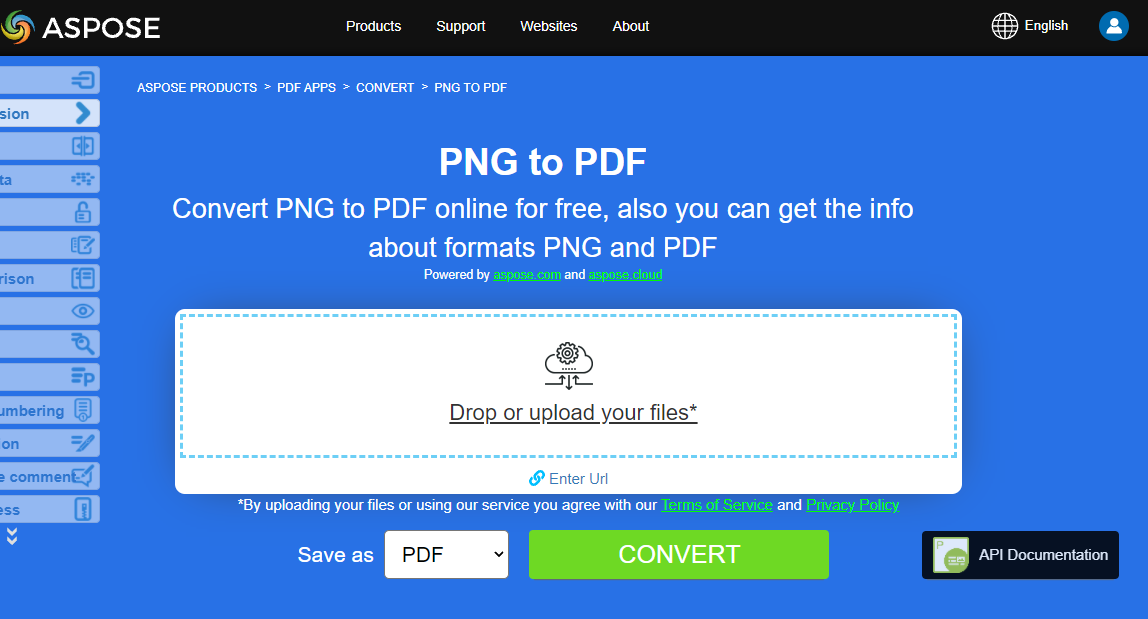 تحويل Aspose.PDF PNG إلى PDF باستخدام التطبيق المجاني