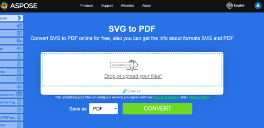 Aspose.PDF تحويل SVG إلى PDF باستخدام تطبيق مجاني