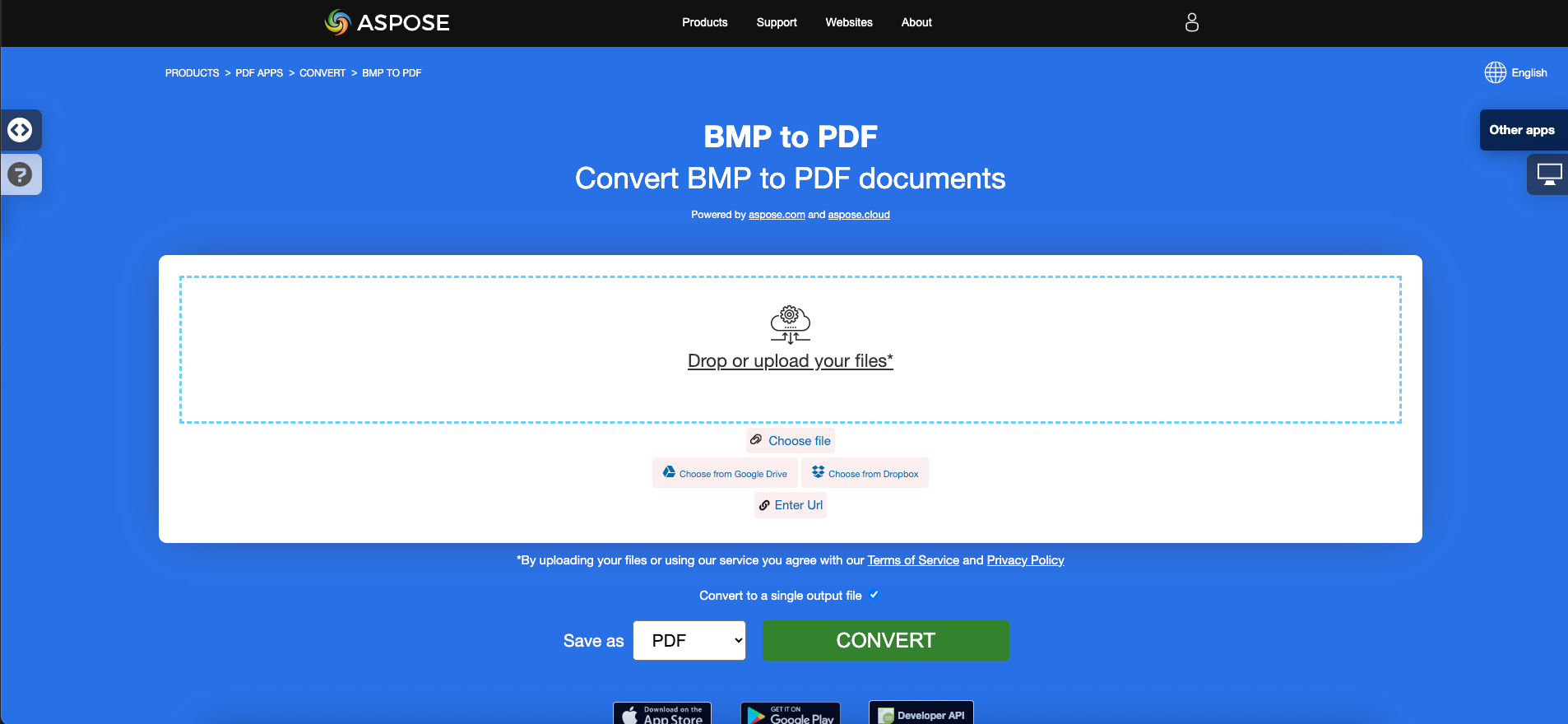 Aspose.PDF BMPをPDFに変換する無料アプリを使用