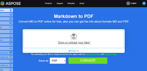 Conversão Aspose.PDF Markdown para PDF com Aplicativo Gratuito