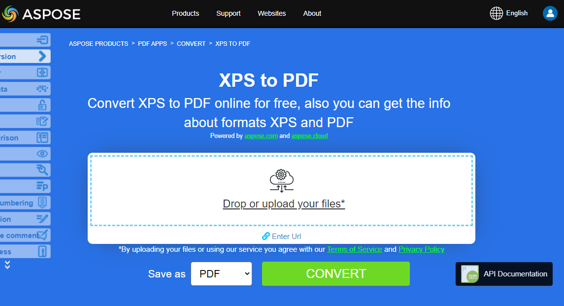 Aspose.PDF Converção XPS para PDF com Aplicativo Gratuito