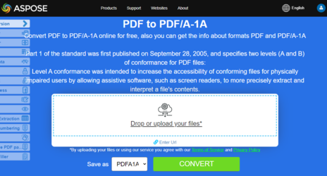 Aspose.PDF Конвертация PDF в PDF/A с бесплатным приложением