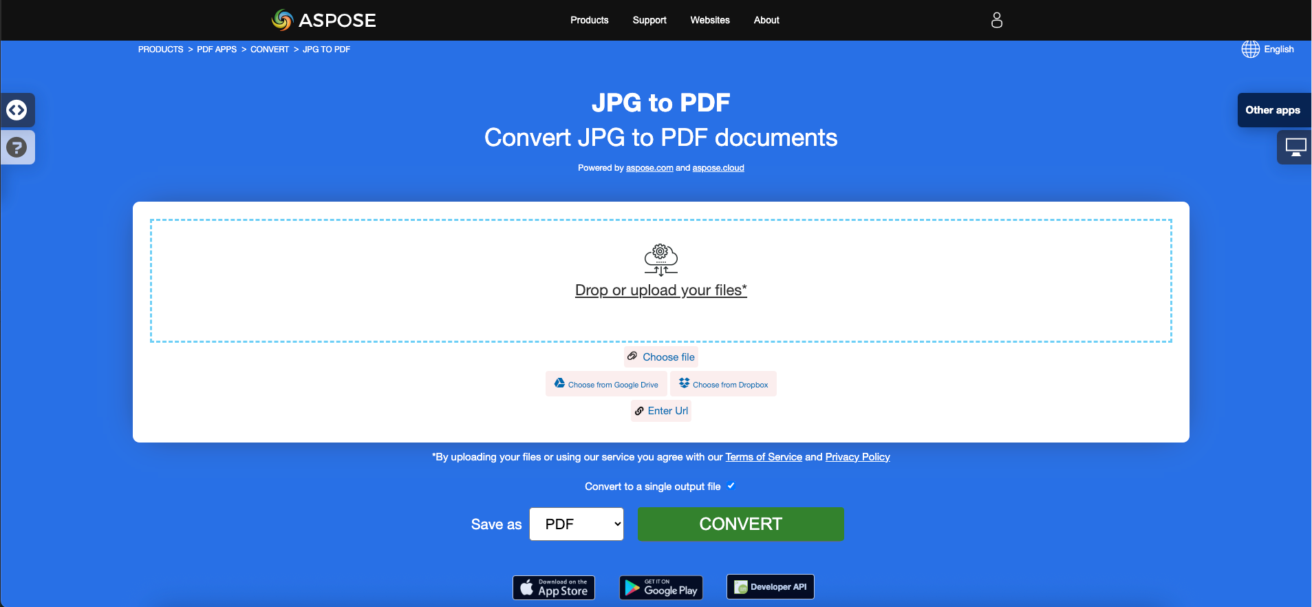 Aspose.PDF JPG를 PDF로 변환하기 위한 무료 앱