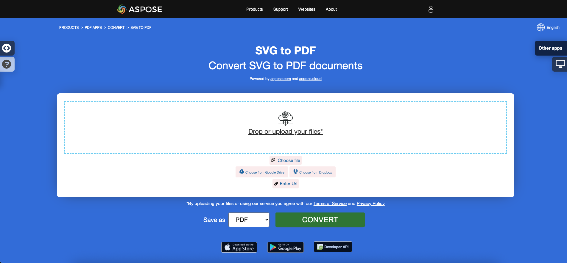 Aspose.PDF SVG를 PDF로 변환하기 위한 무료 앱