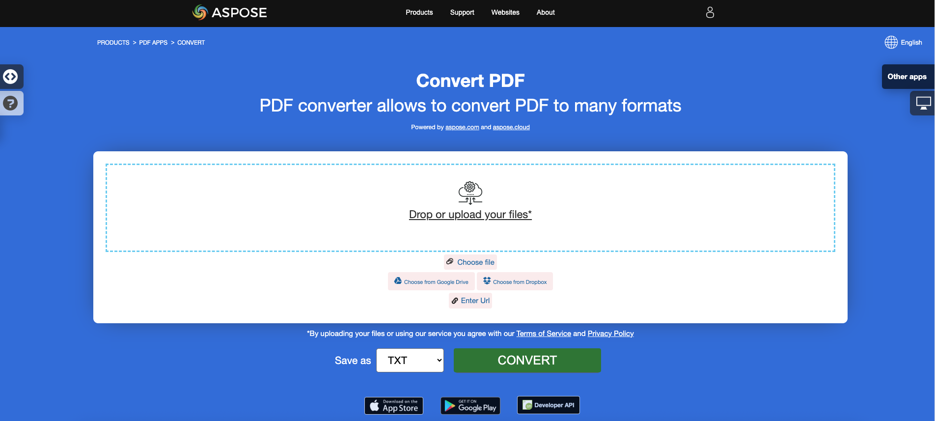 Aspose.PDF PDF를 텍스트로 변환하는 무료 앱