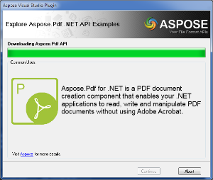 Aspose.PDF Example Downloading dialog