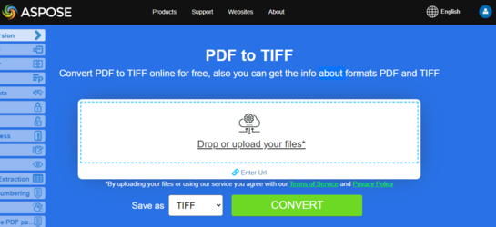 Aspose.PDF conversión de PDF a TIFF con Aplicación Gratuita