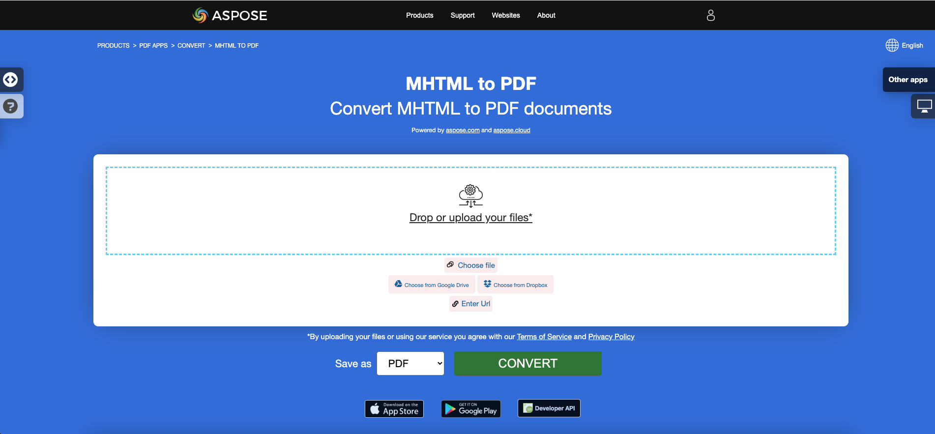 Aspose.PDF Conversão MHTML para PDF usando Aplicativo Gratuito