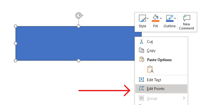 Edit shape points