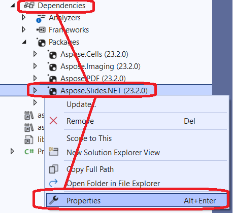 Aspose Slides package properties