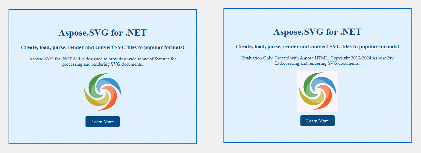 Text “Original HTML page and the same file with the added background color for SVG image”