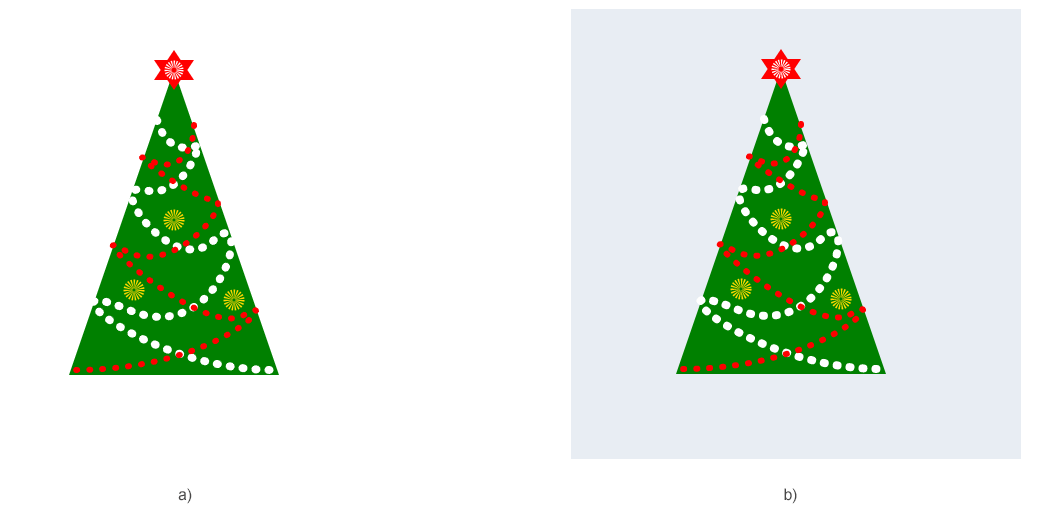 文本“原始 сhristmas-tree.svg 图像和转换后的带有新背景颜色的 сhristmas-tree.jpg 图像”