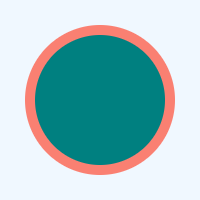 Text “SVG circle is located on a rectangle, which serves as a color background.”