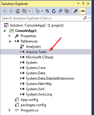 installing Aspose.Tasks for C++ through NuGet step three