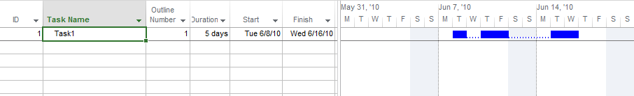 split task in Microsoft Project