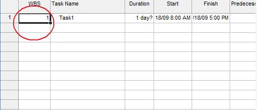 WBS associated with tasks