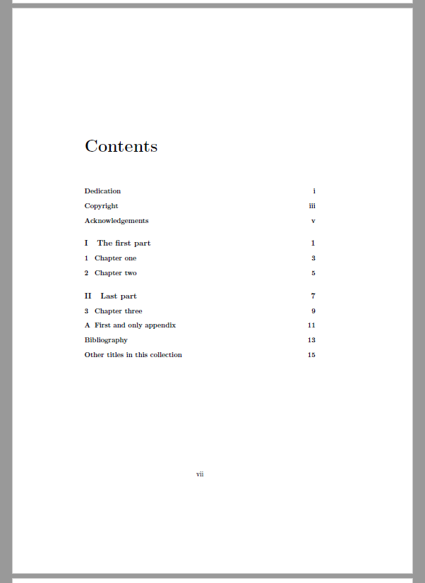 Table of contents