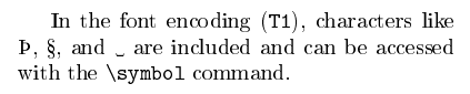 The \symbol command