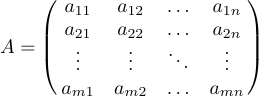 A matrix as a general pattern with ellipses