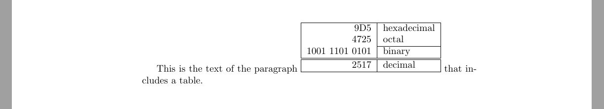 Example output